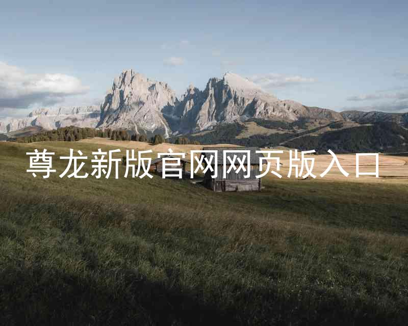 尊龙新版官网网页版入口